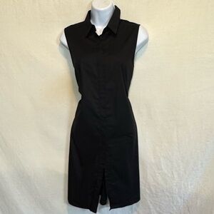 D-35 Lulu’s Black Sleeveless Button Down Summer MIDI Shirt Dress Size‎ M
